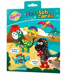 Набор для резьбы Stnux Scratch Cards Dinosaurs, многоцветный