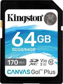 Atminties kortelė Kingston Canvas Go! Plus, 64 GB, 170 Mb/s - 90 Mb/s