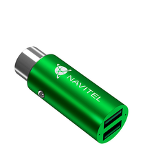 Automobilinis įkroviklis Navitel UC323, 2 x USB, žalia sp.