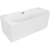 Vonia, laisvai pastatoma Mexen Gia Left, 170 cm x 80 cm x 58 cm, ovalas, balta sp./pilka sp.