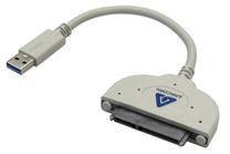 Adapteris Sandberg SATA, USB 3.0 A male, pelēka krās.