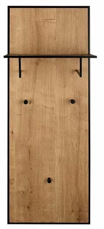 Drabužių kabykla su lentyna Grace 2920398, 122 cm, juoda sp./artisan oak sp.