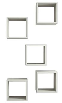 Sieninė lentyna Kalune Design Box 845HCT1613, kreminė sp., 30 cm x 24 cm x 30 cm