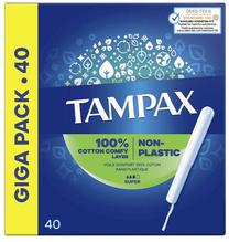 Higieniniai tamponai Tampax Non-Plastic, Super, 40 vnt.