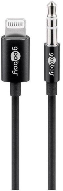 Vads Goobay Lightning to 3.5mm 3.5 mm, Lightning 8 pin male, 1 m, melna krās.