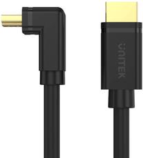 Kabelis Unitek HDMI - HDMI 4K@60Hz Right Angle 90° HDMI, HDMI, 2 m, melna krās.
