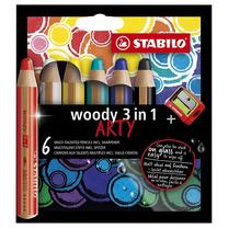 Spalvoti pieštukai Stabilo Woody 3 in 1, 7 vnt.