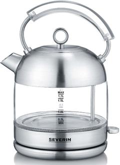 Elektrinis virdulys Severin Retro Glass Kettle WK 3459, 1.7 l, nerūdijančiojo plieno sp./skaidri sp.