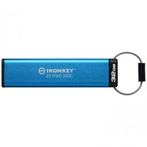 USB-накопитель Kingston IronKey Keypad 200, синий цв., 32 GB