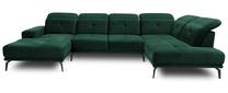Kampinė sofa Bretan Loco 35, tamsiai žalia sp., dešininė, 205 x 350 cm x 107 cm