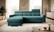 Kampinė sofa Fresia Velvetmat 38, žalia sp., kairinė, 176 x 247 cm x 104 cm