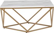 Kavos staliukas Beliani Malibu, aukso sp./balta sp./rusva sp., 80 cm x 80 cm x 40 cm