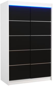 Шкаф ADRK Benisso LED, белый цв./черный цв., 58 см x 120 см x 200 см