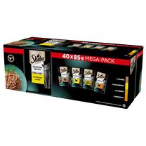 Mitrā kaķu barība Sheba Delicate, vistas gaļa/tītara gaļa/pīles gaļa, 0.085 kg x 40 gab.