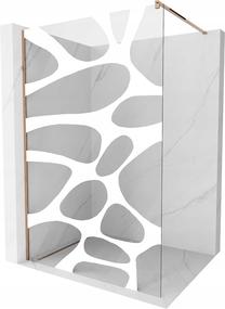 Dušo sienelė Mexen Kioto Walk-In, 100 cm x 200 cm, balta sp./rausvojo aukso sp./grūdintas