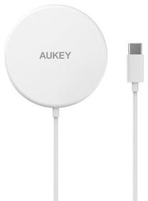 Bezvadu lādētājs Aukey LC-A1 MagSafe, Qi Wireless, balta krās., 15 W