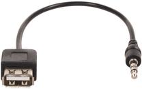 Adapteris Maclean USB 2.0 A female, 3.5 mm male, 0.23 m, melna krās.