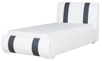 Lova viengulė Bodzio Aga, 90 x 200 cm, balta/pilka, su čiužiniu, su grotelėmis
