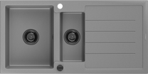 Кухонная мойка Mexen Andres Grey+Black, гранит, 100 см x 50 см x 20 см, черный цв./серый цв.