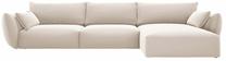 Kampinė sofa Cosmopolitan Design Matera Velvet Salvador 1, beige melange sp., dešininė, 171 x 308 cm x 85 cm