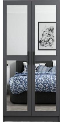 Spinta Kalune Design Kale 190, antracito sp., 90 cm x 52 cm x 190 cm, su veidrodžiu