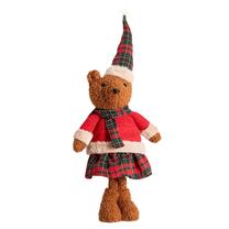 Kalėdinė dekoracija, "Meškutis" Homla Tartan 242642, 50 cm, ruda sp./raudona sp./žalia sp.