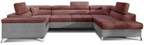 Kampinė sofa Thiago Monolith 63, Monolith 84, rožinė sp./pilka sp., dešininė, 350 x 202 cm x 90 cm