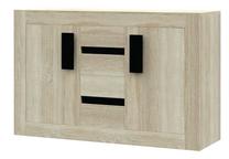 Komoda Idzczak Meble 4S2D, ąžuolo sp./juoda sp., 97 cm x 50 cm x 145 cm