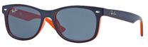 Спортивные солнцезащитные очки Ray-Ban New Wayfarer Junior RJ9052S 178/80, 48 мм, синий цв./oранжевый цв.