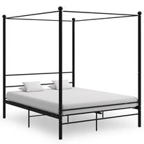 Lova dvigulė VLX Metal 325063, 160 x 200 cm, juoda sp., be čiužinio, su grotelėmis