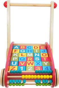 Bērnu stumjamā rotaļlieta - staiguļi iBOX Wooden Pusher, 52 cm, daudzkrāsaina