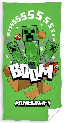 Vaikiškas rankšluostis Minecraft RDC-389, žalia sp., 140 cm x 70 cm