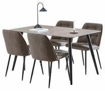 Valgomojo komplektas Wicklow Batis, juodas/pilkas/rudas