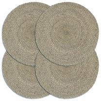 Stalo padėkliukas VLX Jute 133838, 38 cm x 38 cm x 38 cm, 4 vnt., Pilka sp.