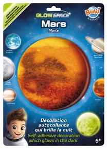 Sieninis lipdukas Buki Phosphorescent Planet Mars, oranžinė sp.