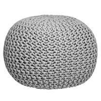 Pufas LABEL51 Knitted 432803, šviesiai pilka sp., 50 cm x 50 cm x 35 cm