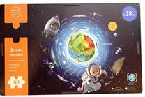 Medinė dėlionė Buki Earth Space, 28 cm x 28 cm, 80 vnt., įvairių spalvų