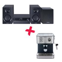 Mūzikas centrs Blaupunkt MS55SUB, 240 W, melna + Pusautomātiskais kafijas automāts Blaupunkt CMP312