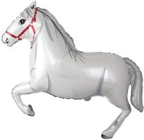 Фольгированный шар фигурные GoDan Galloping Hoorse, белый цв.