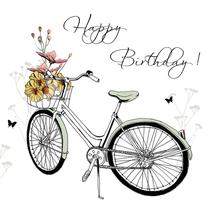 Clear Creations Bicycle Birthday Card CL1212