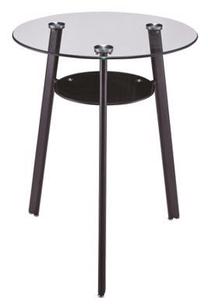 Stalas MN, skaidri sp./juoda sp., 80 cm x 80 cm x 73 cm