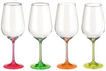 Vyno taurių komplektas Bohemia Crystalex Neon, stiklas, 0.35 l, 4 vnt.