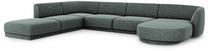 Kampinė sofa Micadoni Home Miley Chenille Panoramic 6 Seats, žalia sp., kairinė, 327 x 245 cm x 74 cm