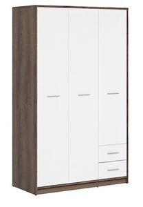 Spinta Nepo Plus S435-SZF3D2S-DMON/BI, balta sp./tamsiai ruda sp., 54.5 cm x 118.5 cm x 197 cm