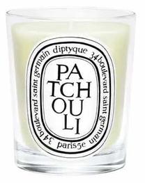 Свеча, ароматическая Diptyque Patchouli, 50 - 60 час, 190 г, прозрачный цв./белый цв.