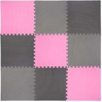 Fitnesa un jogas paklājs One Fitness Puzzle Protective Mat, rozā krās./pelēka krās., 180 cm x 180 cm x 1 cm