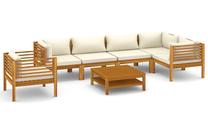 Āra mēbeļu komplekts VLX Garden Lounge Set, krēmkrāsas krās./brūns krās., 6 sēdvietas