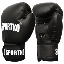 Boksa cimdi SportKO PD1 SPD1-M, balta krās./melna krās., 10 oz