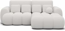 Kampinė sofa - lova Covelion Velvet Paolli 01, balta sp., dešininė, 167 x 260 cm x 105 cm