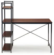 Kirjutuslaud ja riiul ModernHome Loft ZIWT-08A, 120 cm x 58 cm, 121.5 cm, must v./tumepruun v.